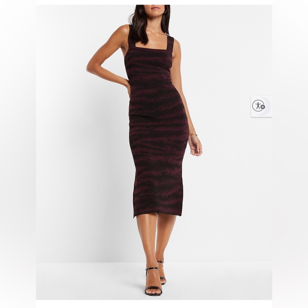 NEW with tags!  EXPRESS EX- BARE SQUARE NECK BODYCON AO PATTERN SWEATER SHEATH